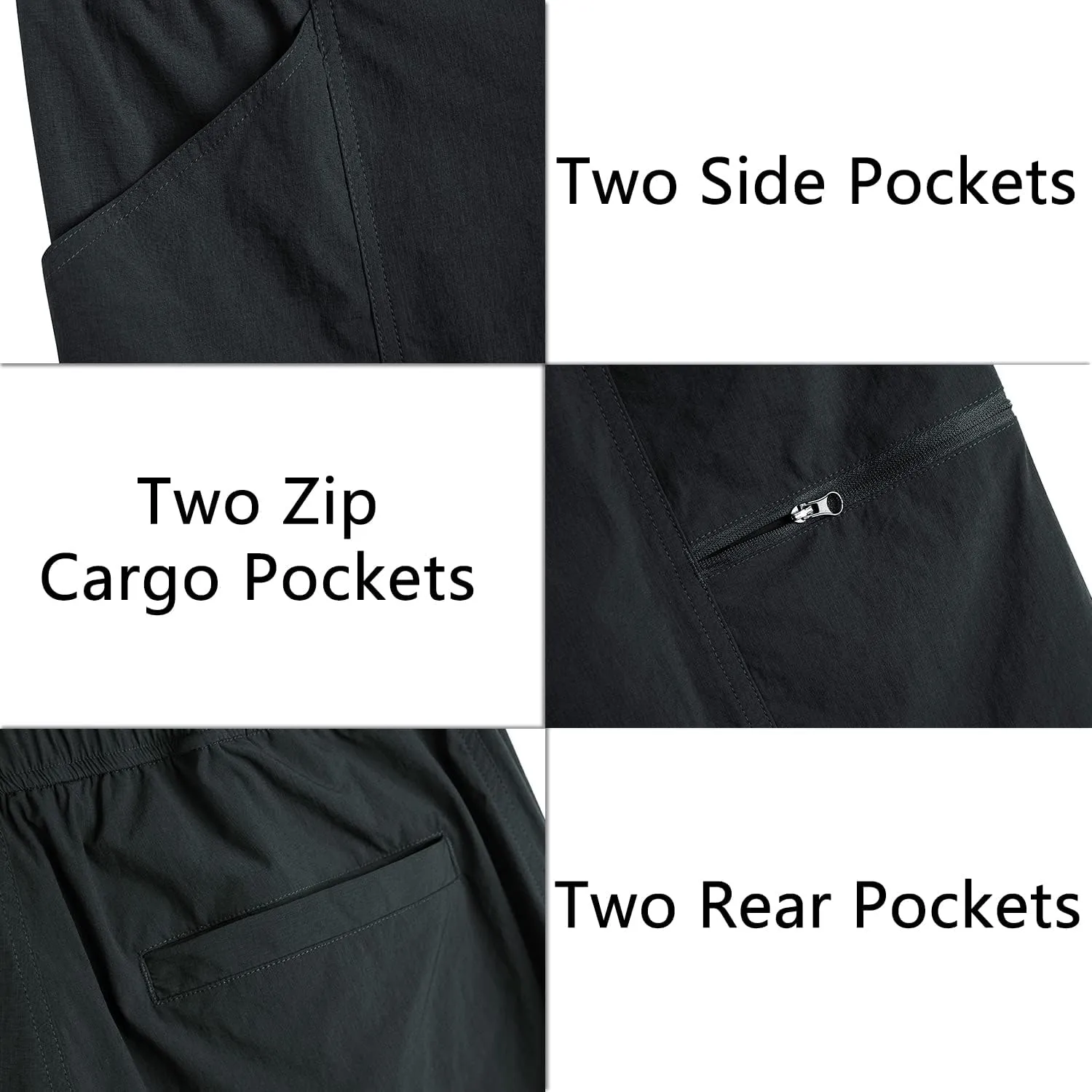 Derminpro Men's Quick Dry Stretch Water Resistant Golf Hiking Shorts with Multi Pockets