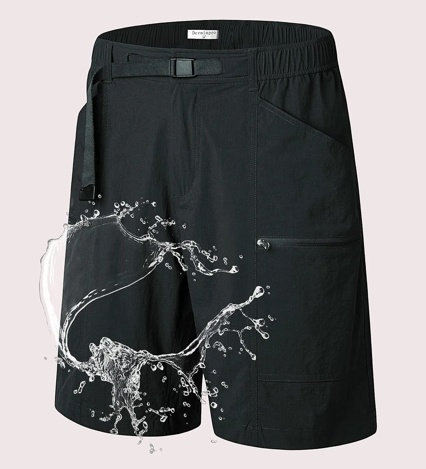 Derminpro Men's Quick Dry Stretch Water Resistant Golf Hiking Shorts with Multi Pockets