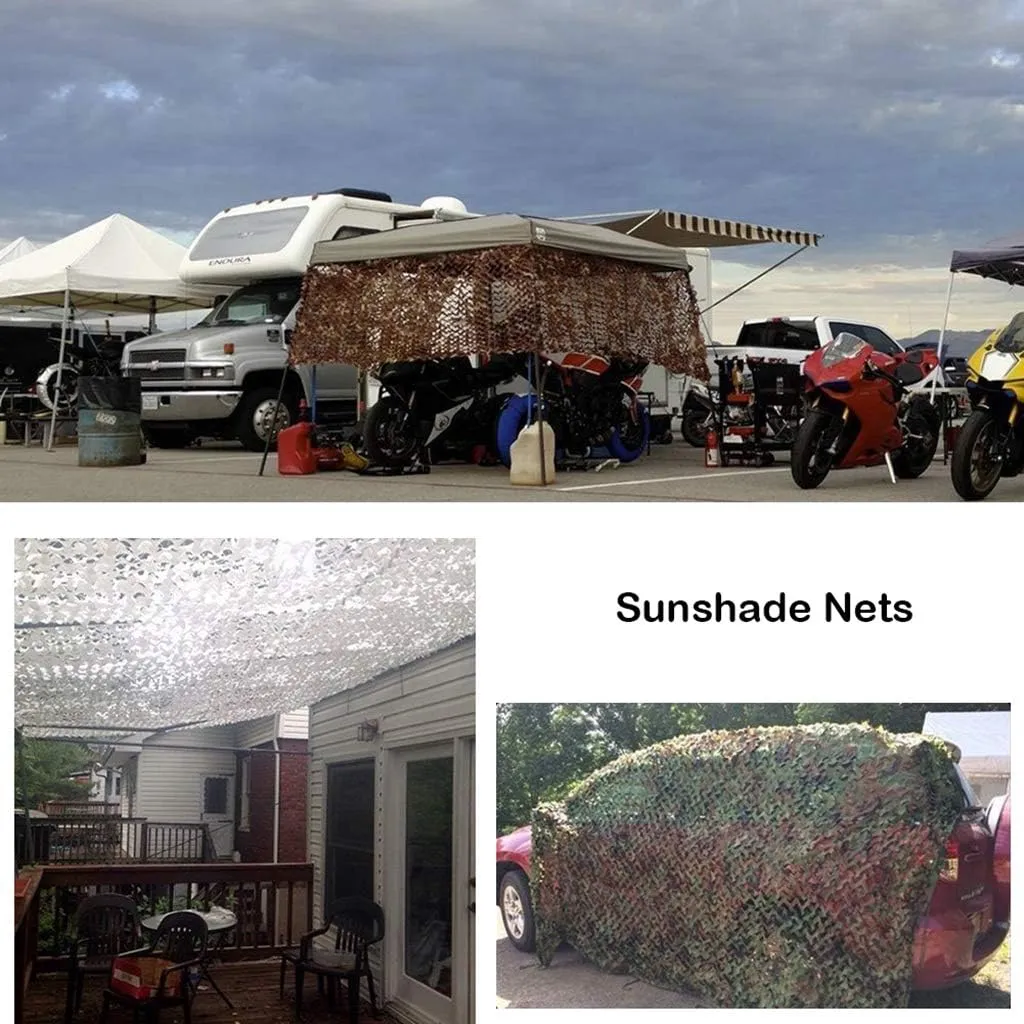 Desert Woodland Camo Netting Truck Sunshading Net Cover Oxford Fabric Hunting Reinforced Camouflage Net Greenhouse Plant Net Cover for Hunting Camping Hiding