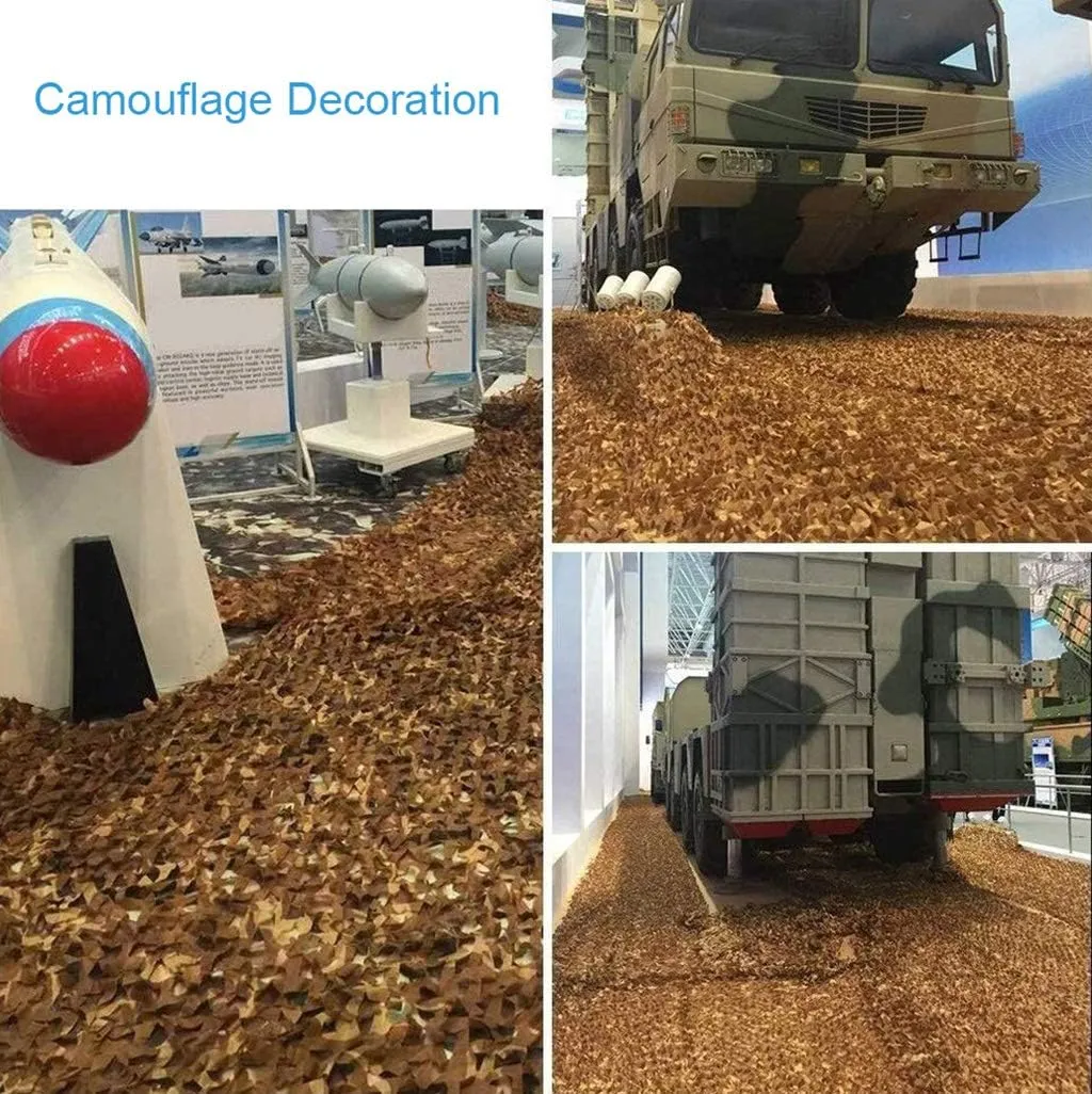 Desert Woodland Camo Netting Truck Sunshading Net Cover Oxford Fabric Hunting Reinforced Camouflage Net Greenhouse Plant Net Cover for Hunting Camping Hiding