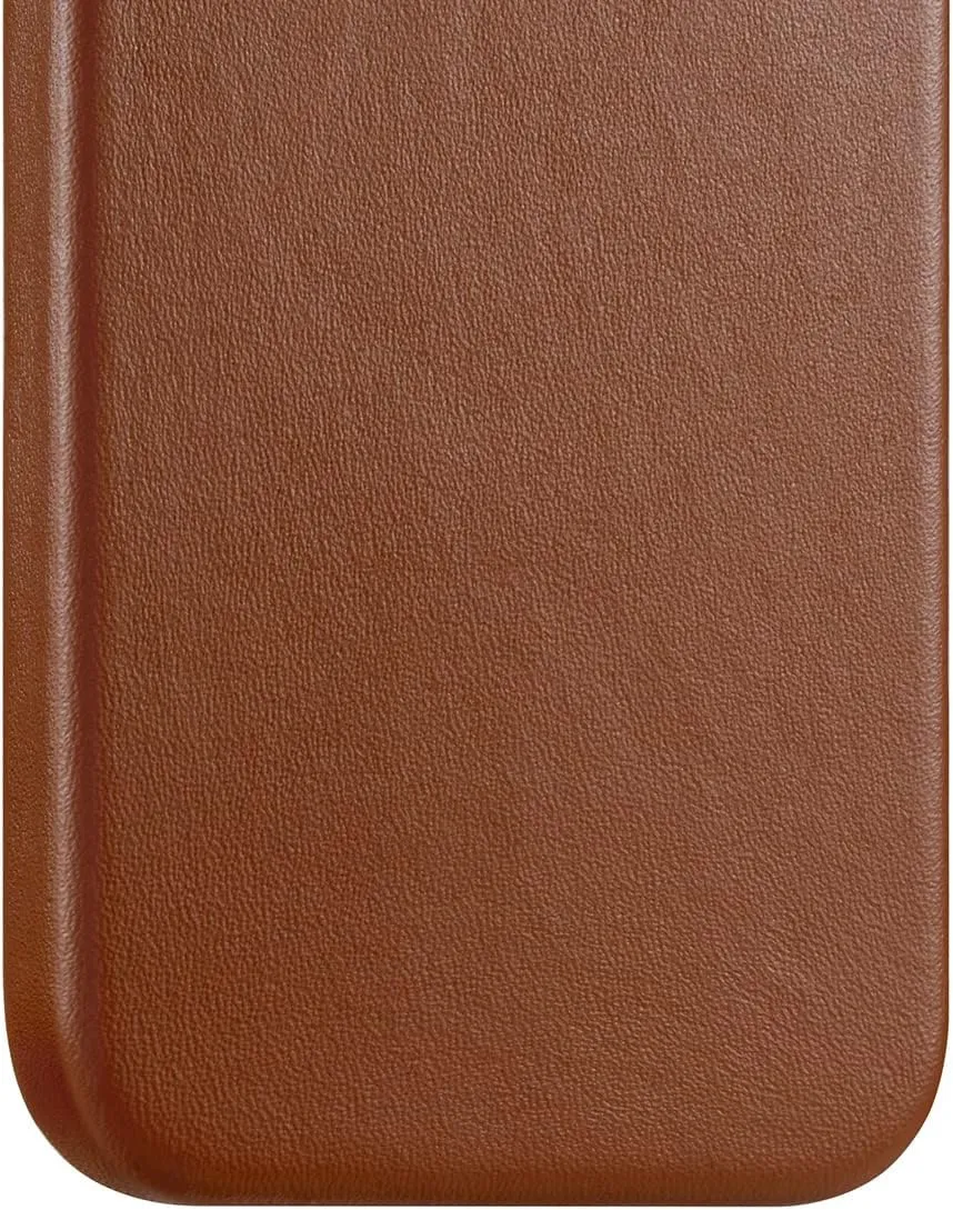 Designed for iPhone 13 Pro Leather Case Compatible with MagSafe, Genuine Leather Case for iPhone 13 Pro,Built-in Magnets for MagSafe Charging-Brown