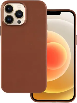 Designed for iPhone 13 Pro Leather Case Compatible with MagSafe, Genuine Leather Case for iPhone 13 Pro,Built-in Magnets for MagSafe Charging-Brown