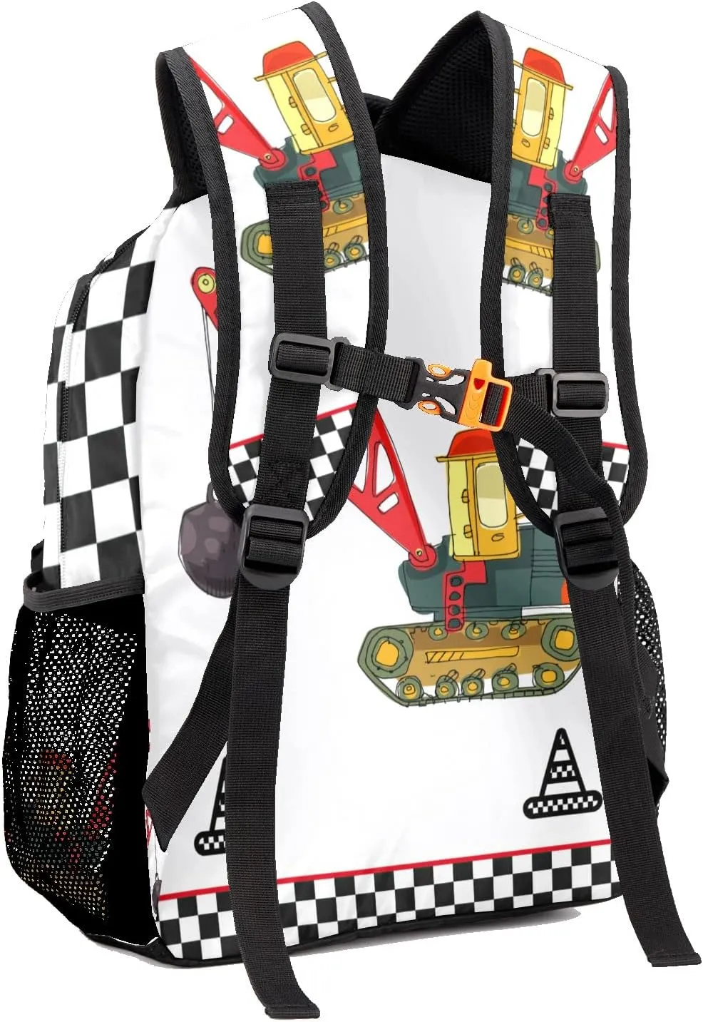 Deven Construction Truck Check Personalized Kids Backpack for Boy/Girl Teen Primary School Daypack Travel Bag Bookbag