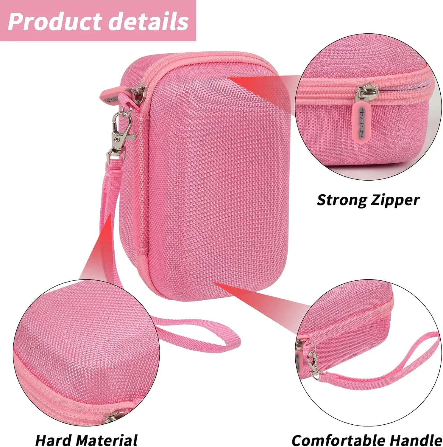 Digital Camera Case Compatible with TEBNGIHNM for Duluvulu for Oiadek for zheozeig for Zostuic for Toiauaha 4K Vlogging Camera. Storage Holder Bag for Canon PowerShot (Box Only) - Pink