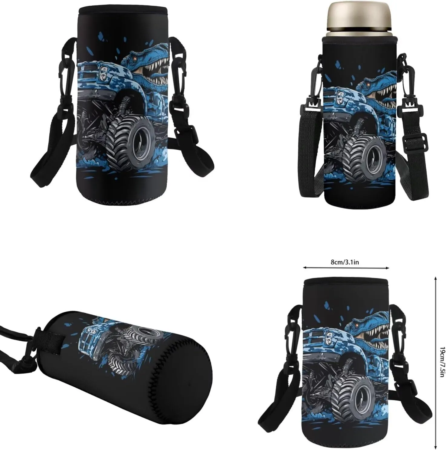 Dinosaur Bookbag with Lunch Box Teen Boys Cool School Hiking Backpack Set with Insulated Water Bottle and Water Bottle Sleeve for Primary Middle School Student School Bags Satchel