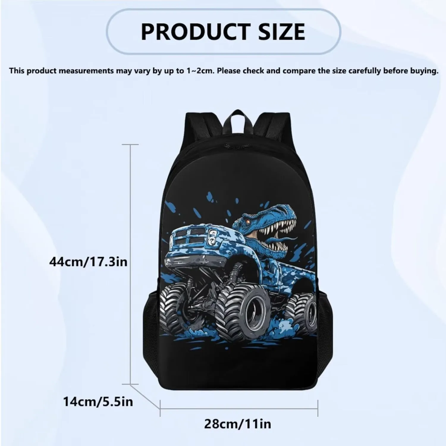 Dinosaur Bookbag with Lunch Box Teen Boys Cool School Hiking Backpack Set with Insulated Water Bottle and Water Bottle Sleeve for Primary Middle School Student School Bags Satchel