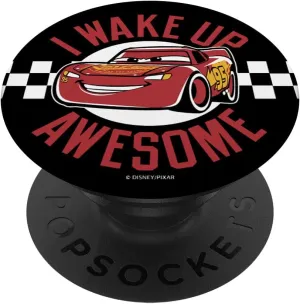 Disney Pixar Cars Lightning McQueen I Wake Up Awesome PopSockets Standard PopGrip