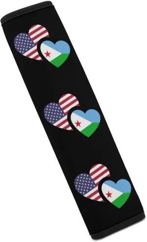 Djiboutis U.S. Flag Fashion Car Seat Belt Cover Pad for Shoulder Bag Camera Soft Comfort Accessories 1PCS