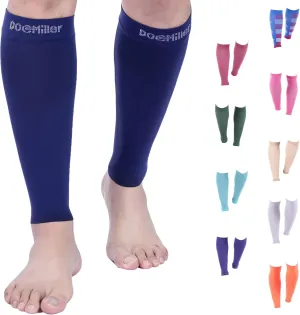 Doc Miller Compression Calf Sleeve for Men & Women, Premium Medical Grade, 20-30mmHg Graduated, Shin Splints, 1 Pair