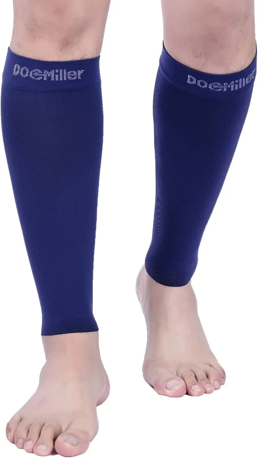 Doc Miller Compression Calf Sleeve for Men & Women, Premium Medical Grade, 20-30mmHg Graduated, Shin Splints, 1 Pair