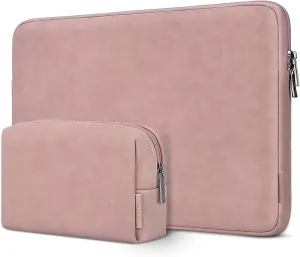 DOMISO 13.3 inch Laptop Sleeve Water-Resistant Carrying Case with Accessory Bag for 13.3" HP/Dell/Asus, 13,3 Zoll MacBook Air/Pro,Pink