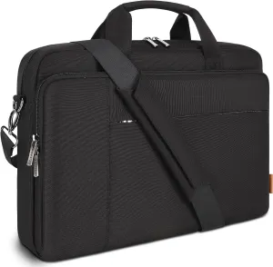 DOMISO 15.6 inch Laptop Bag Business Briefcase Water-resistant Notebook Messenger Shoulder Bag for 15.6" ASUS ZenBook Chromebook 15/Lenovo Ideapad ThinkPad/HP Pavilion 15 Envy 15,Black