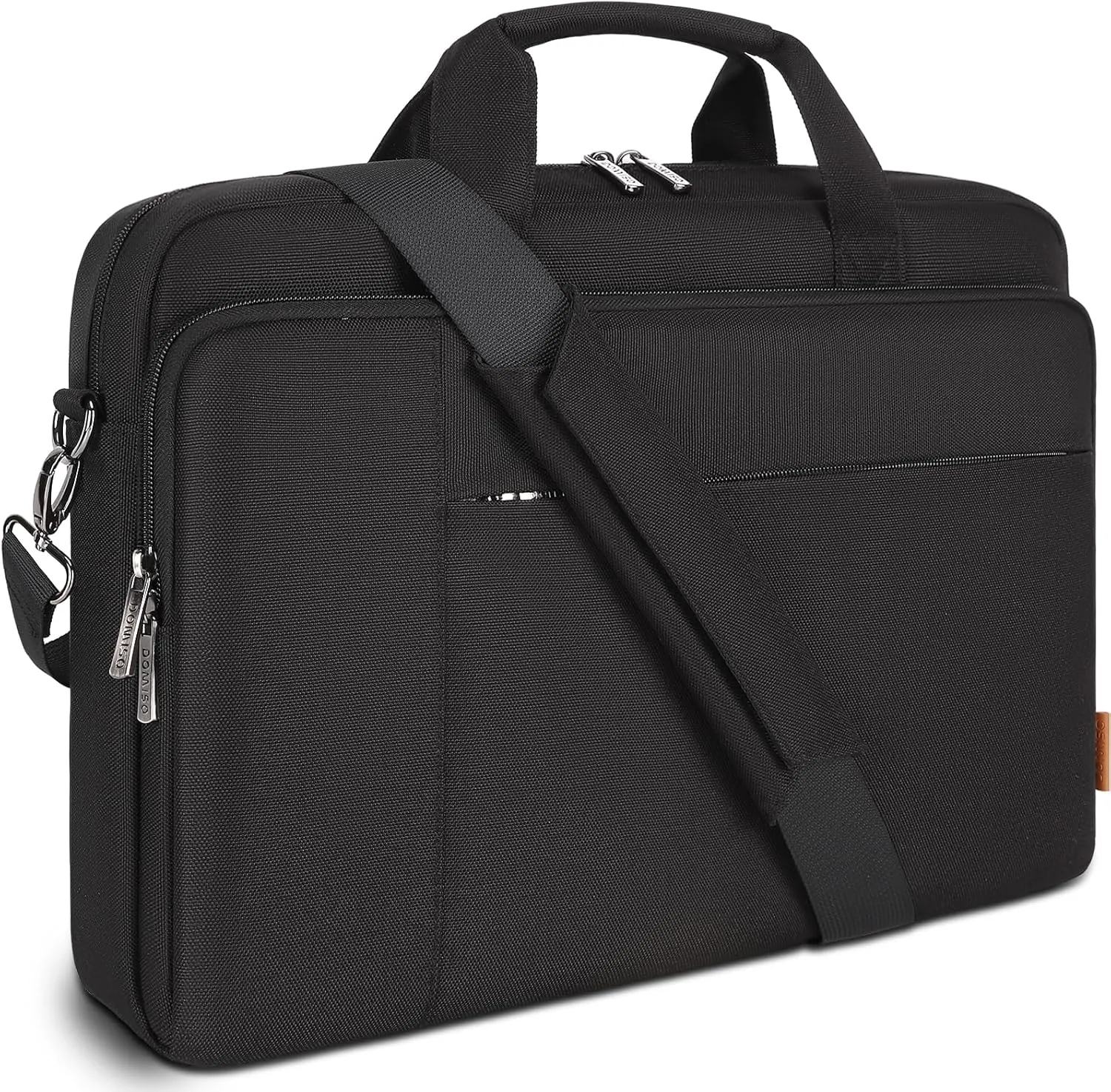 DOMISO 15.6 inch Laptop Bag Business Briefcase Water-resistant Notebook Messenger Shoulder Bag for 15.6" ASUS ZenBook Chromebook 15/Lenovo Ideapad ThinkPad/HP Pavilion 15 Envy 15,Black
