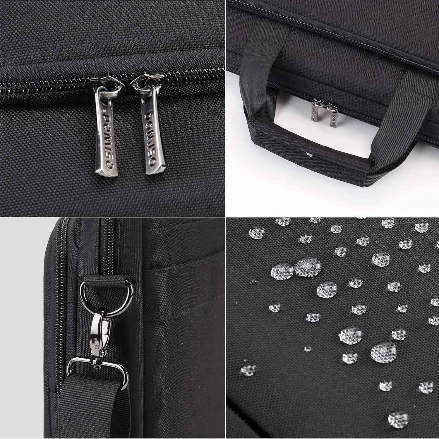 DOMISO 15.6 inch Laptop Bag Business Briefcase Water-resistant Notebook Messenger Shoulder Bag for 15.6" ASUS ZenBook Chromebook 15/Lenovo Ideapad ThinkPad/HP Pavilion 15 Envy 15,Black