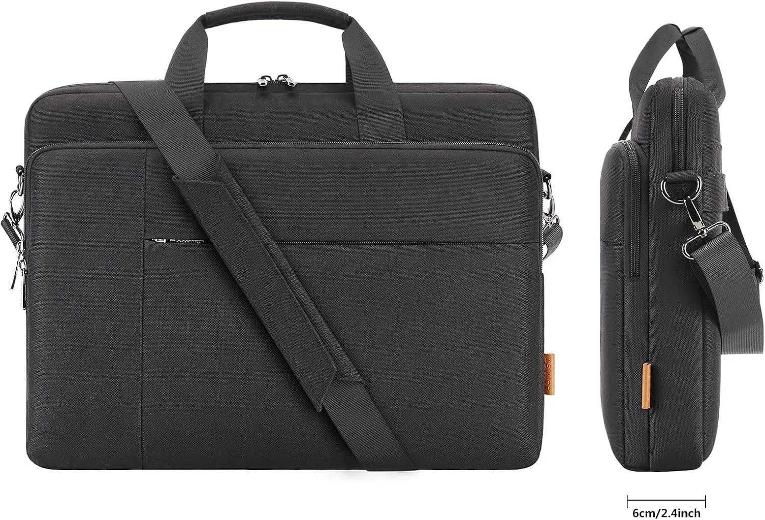 DOMISO 15.6 inch Laptop Bag Business Briefcase Water-resistant Notebook Messenger Shoulder Bag for 15.6" ASUS ZenBook Chromebook 15/Lenovo Ideapad ThinkPad/HP Pavilion 15 Envy 15,Black