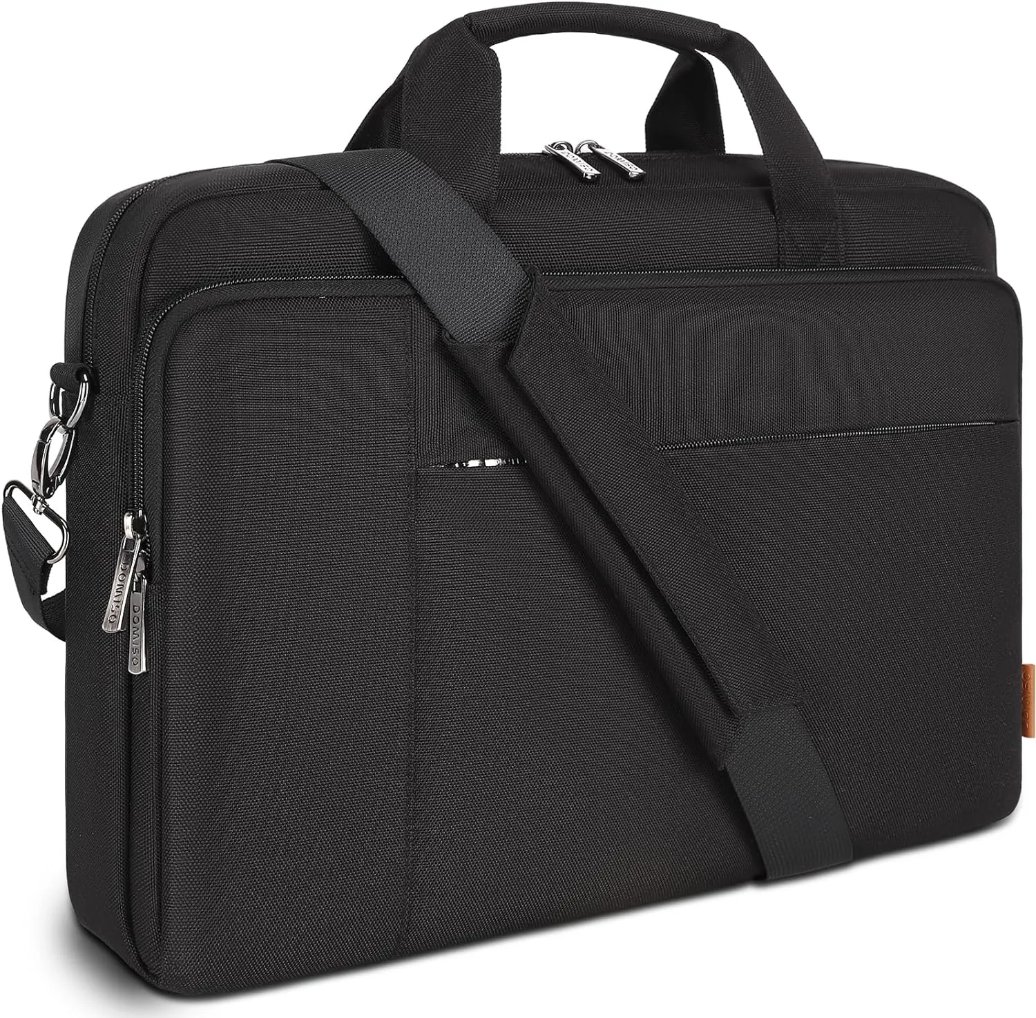 DOMISO 17.3 inch Laptop Bag Business Briefcase Water-resistant Notebook Messenger Shoulder Bag for 17.3" Macbook Pro 17/MSI GS73VR Stealth Pro/Lenovo IdeaPad/ASUS ROG/HP Envy,Black