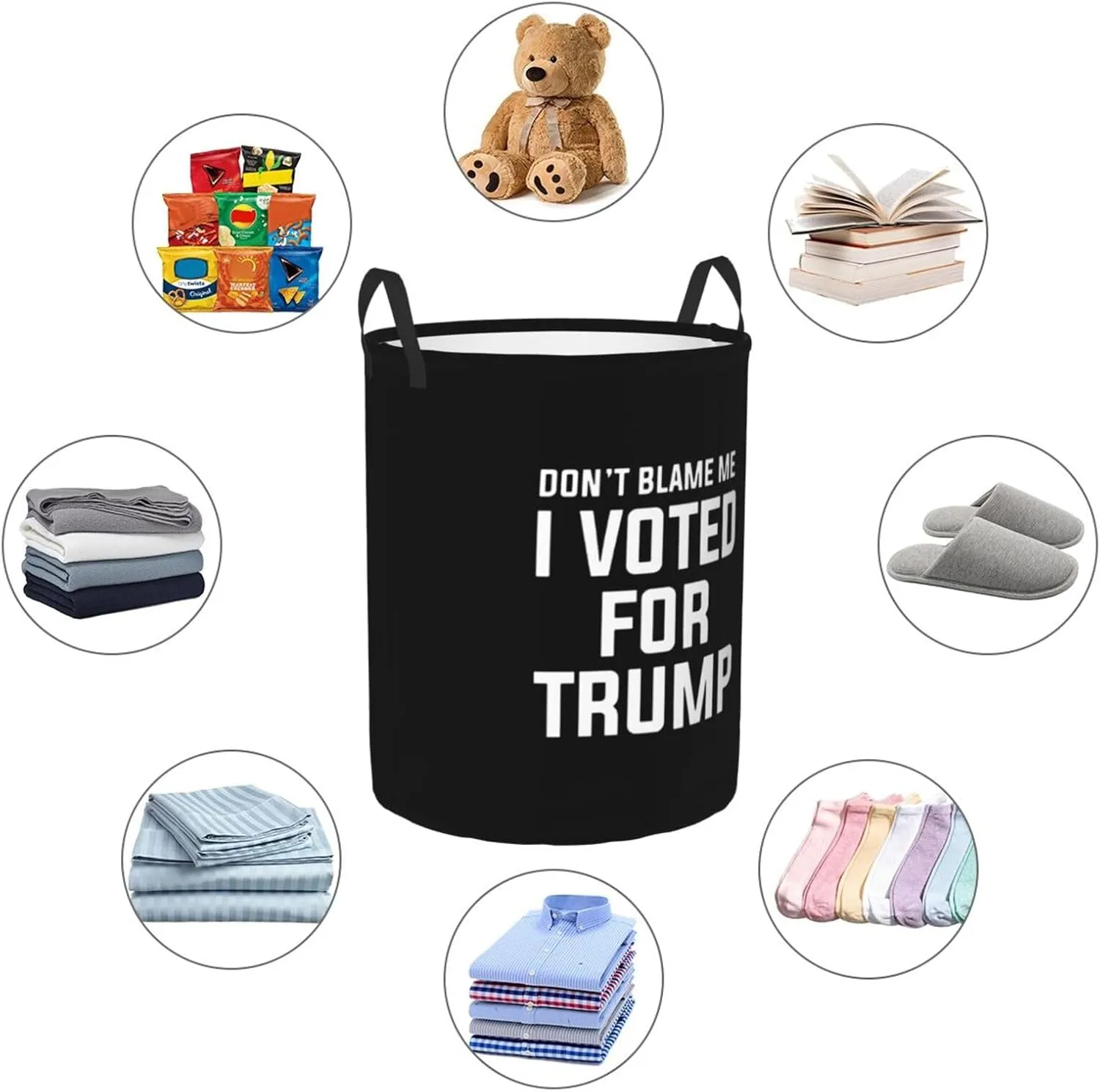 Don'T Blame Me I Didn'T Vote For Him Laundry Basket Circular Portable Storage Box Organizer Laundry Basket Portable Laundry Storage Box Laundry Basket