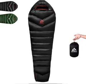 Down Sleeping Bag 620FP,3 Season Ultralight Sleeping Bag for Adults & Teens, Lightweight, Compact for Hiking, Camping & Backpacking