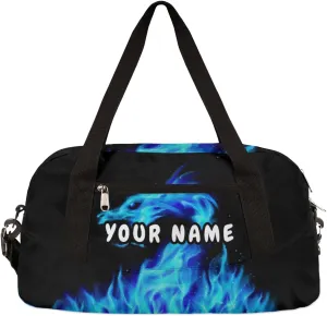 Dragon Personalized Kids Duffel Bag for Girls Boys, Dragon Debris Custom Dance Bag Overnight Small Duffel Bag Carry On Weekend Sports Travel Bag for School Practice Gymnastics Ballet