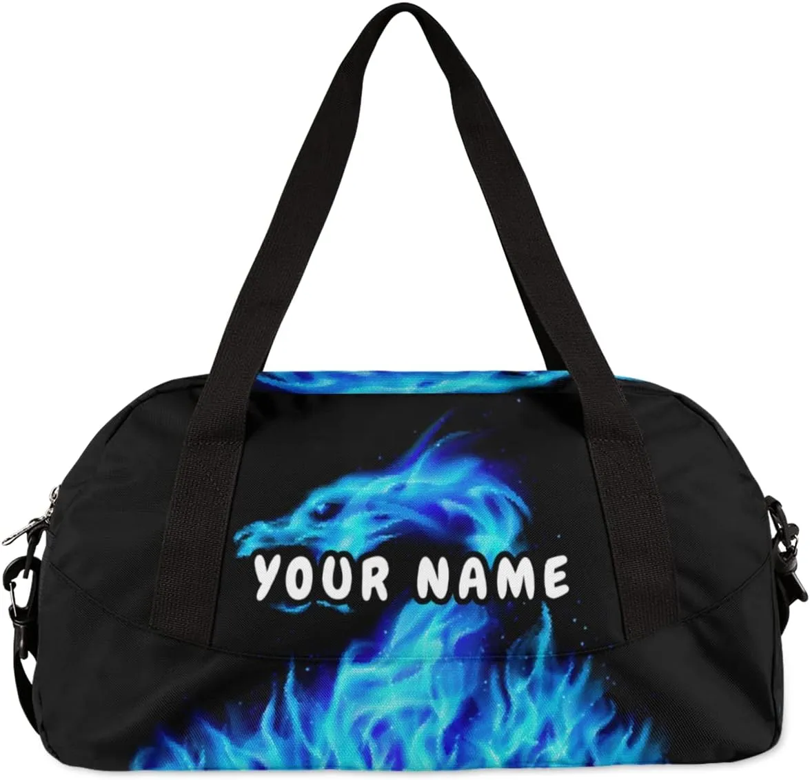 Dragon Personalized Kids Duffel Bag for Girls Boys, Dragon Debris Custom Dance Bag Overnight Small Duffel Bag Carry On Weekend Sports Travel Bag for School Practice Gymnastics Ballet