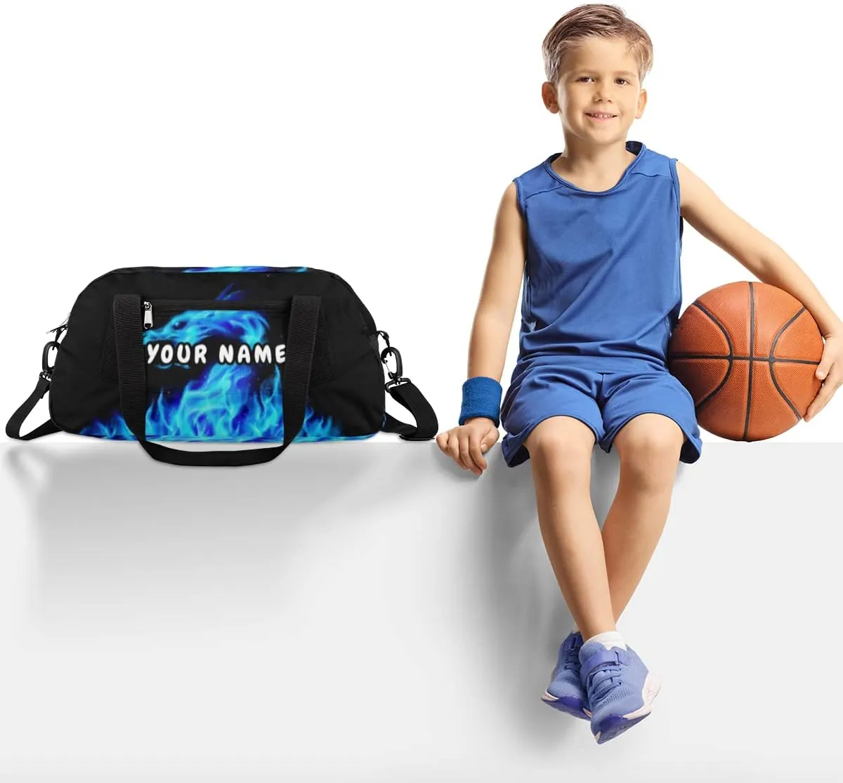 Dragon Personalized Kids Duffel Bag for Girls Boys, Dragon Debris Custom Dance Bag Overnight Small Duffel Bag Carry On Weekend Sports Travel Bag for School Practice Gymnastics Ballet