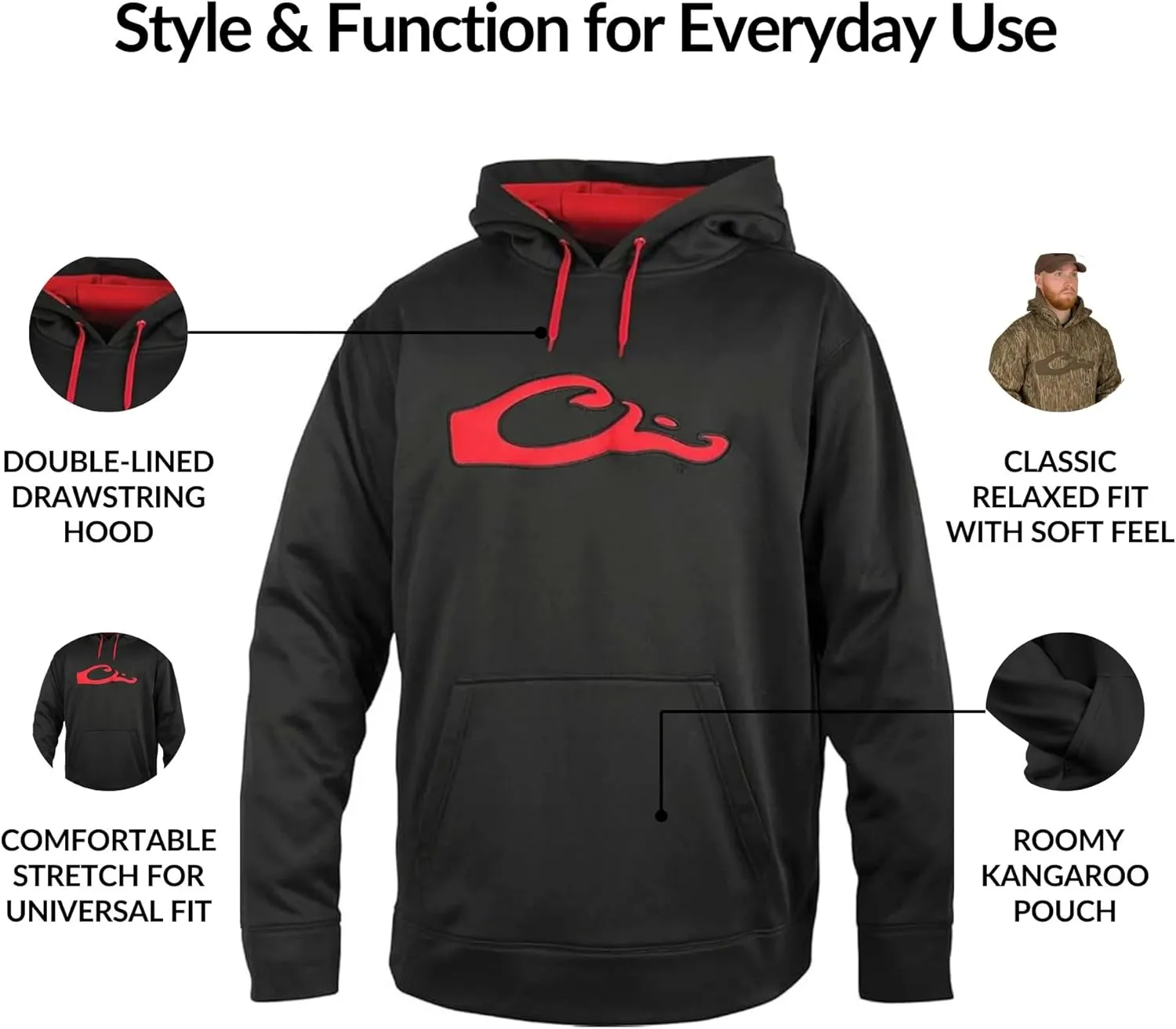 Drake Waterfowl® MST Performance Camouflage Hoodie, Double-Lined Hood, Cotton/Poly Blend, and Kangaroo Pouch for Comfort