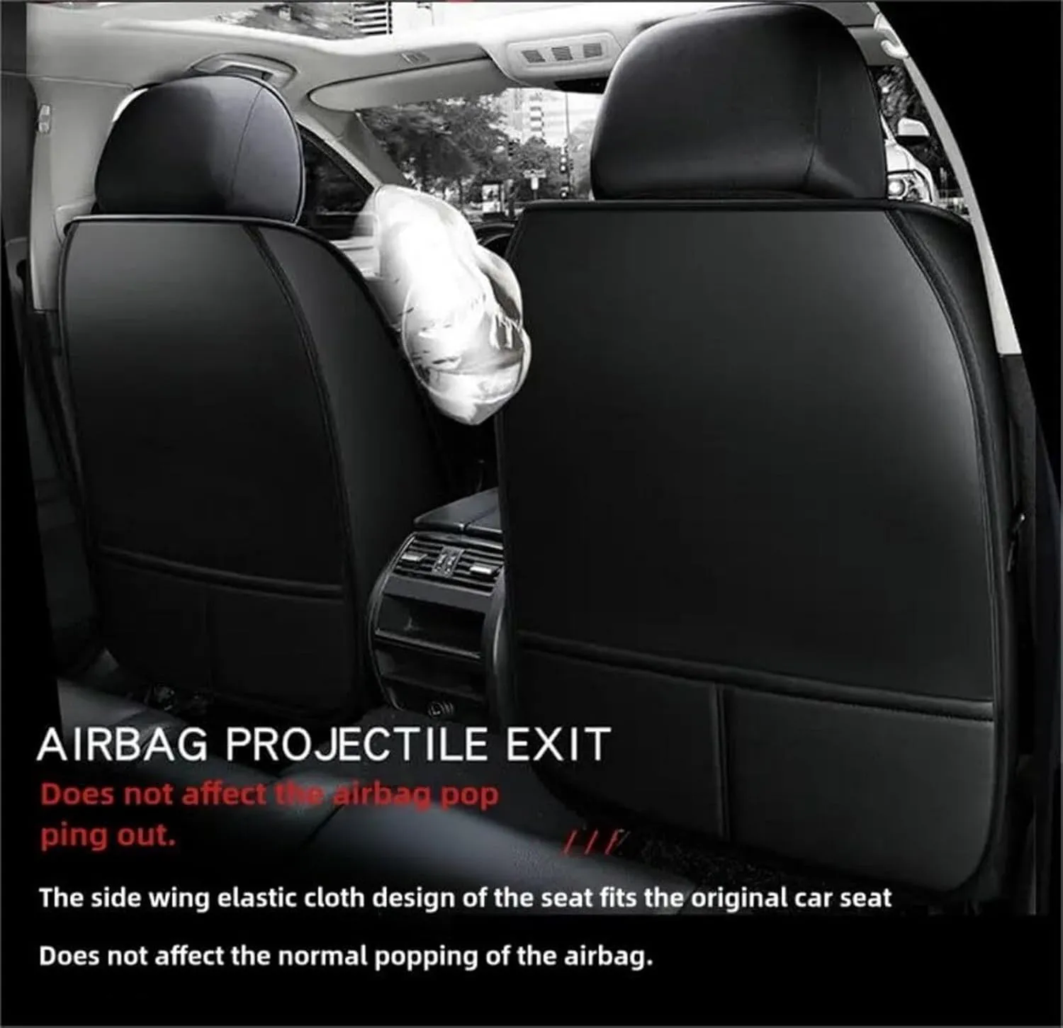 DUBOM 5 Seats Full Set Car Seat Covers for Ligier JS50 2000-2024, All-Weather Use Car Seat Covers, Waterproof Breathable Pu Leather Full Set Car Seat Covers(Black White)