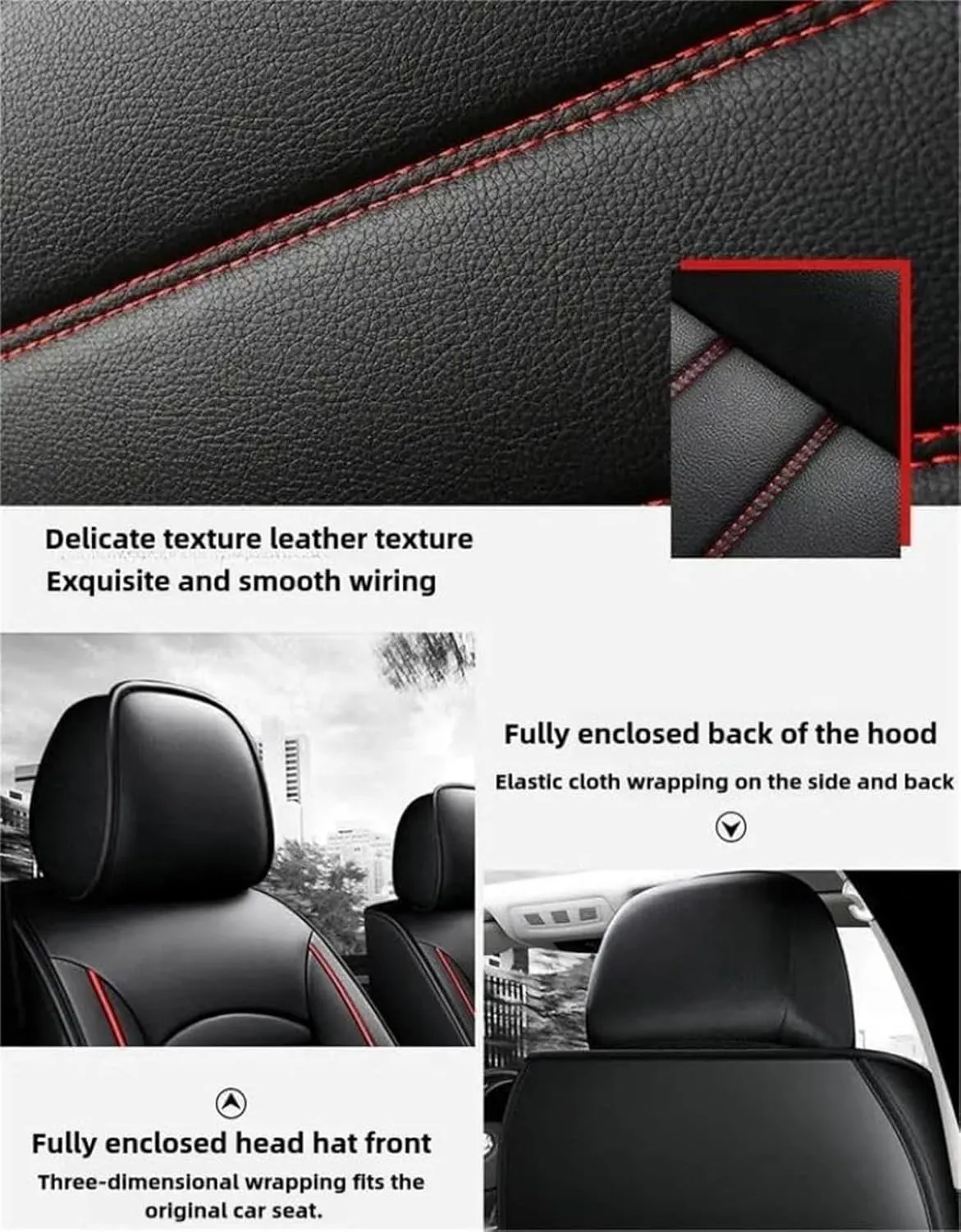 DUBOM 5 Seats Full Set Car Seat Covers for Ligier JS50 2000-2024, All-Weather Use Car Seat Covers, Waterproof Breathable Pu Leather Full Set Car Seat Covers(Black White)