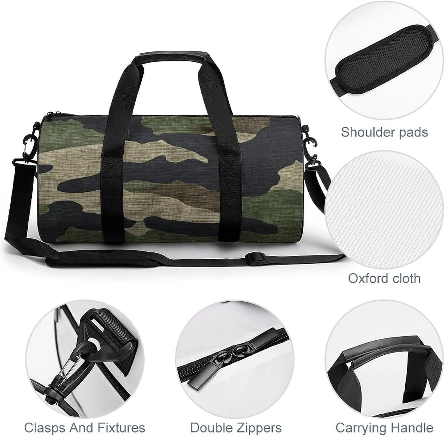 Duffel Bag for Men Women Gym Bag Olive Green And Brown Travel Duffel Bag Waterproof Overnight Bag for Sports Workout