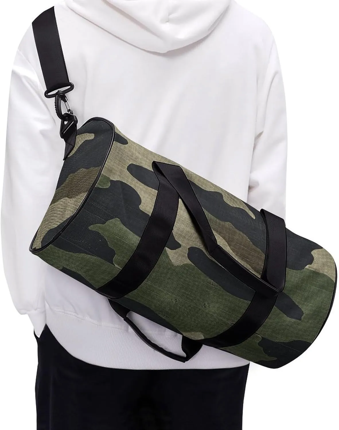 Duffel Bag for Men Women Gym Bag Olive Green And Brown Travel Duffel Bag Waterproof Overnight Bag for Sports Workout