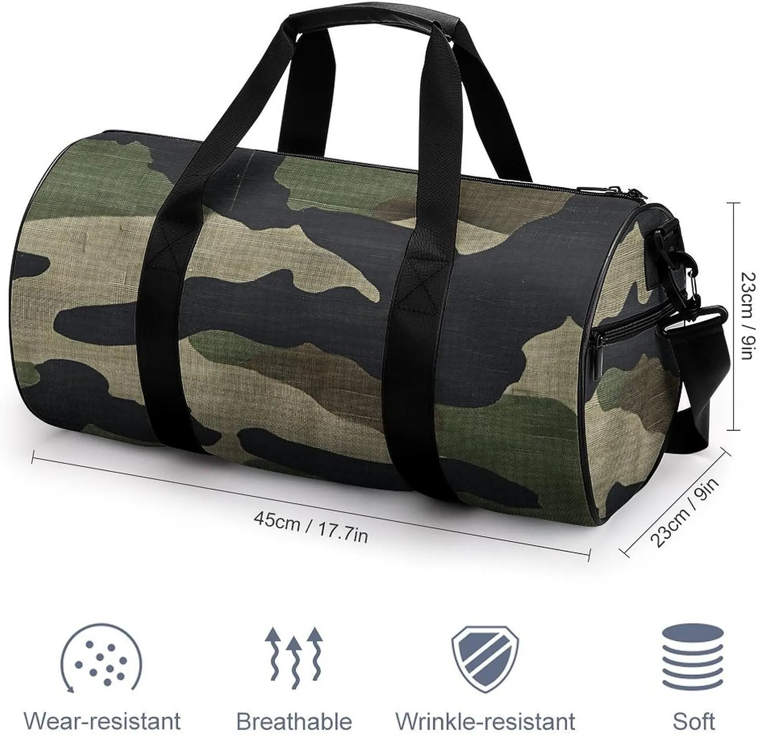 Duffel Bag for Men Women Gym Bag Olive Green And Brown Travel Duffel Bag Waterproof Overnight Bag for Sports Workout