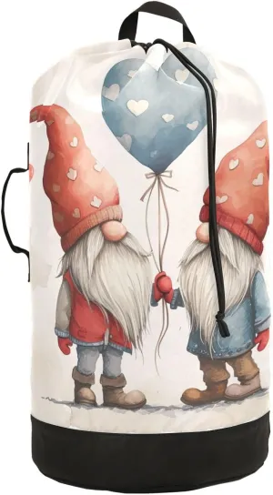 Dwarfs Blue Heart Balloons Laundry Backpack Bag with Drawstring Closure Waterproof Laundry Bag Laundry Hamper Clothes Storage for Travel Laundromat Apartment
