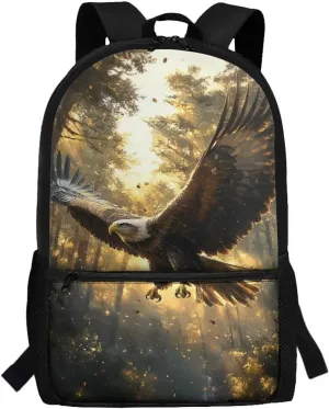 Eagle Boys Middle School Backpack Jungle Daycare Bags Daylight Design Schoolbag for Boys Primary School Classic Students Book Bag for Traveling