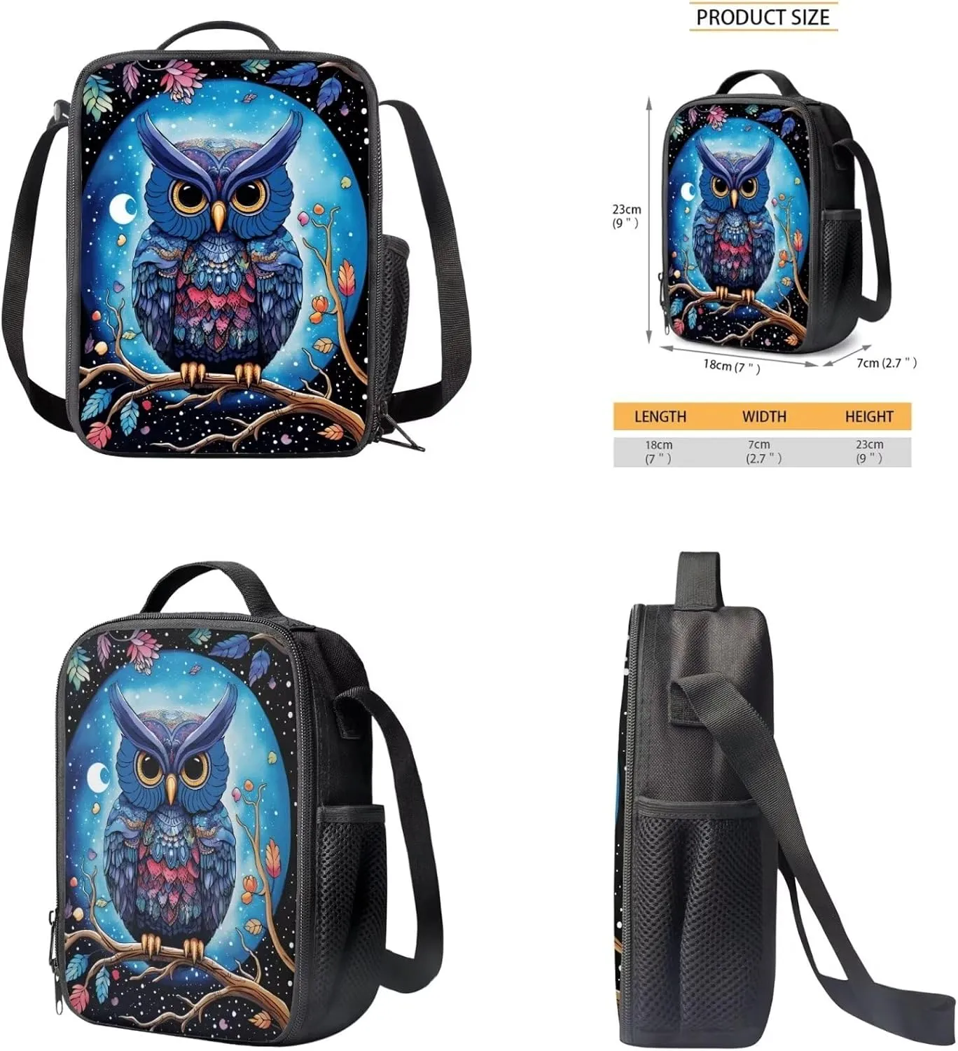 Eagle Print School Backpack and Lunch Bag Set for Boys 8-10 Large Capacity Bookbag Portable Thermal Meal Box Mini Pen Case for Hiking Outdoor Travel Picnic
