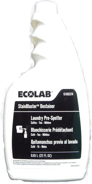 Ecolab 6100374 StainBlaster Stain Blaster Destainer Laundry Pre Spotter Case of 4