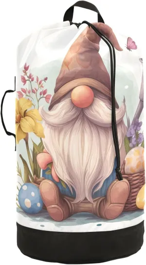 Eggs Floral Dwarf Laundry Backpack Bag with Drawstring Closure Waterproof Laundry Bag Laundry Hamper Clothes Storage for Travel Laundromat Apartment