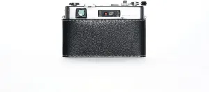Electro 35 GSN Case, Handmade Genuine Real Leather Half Camera Case Bag Cover for Yashica Electro 35 GSN Film Camera With Hand Strap (Black)