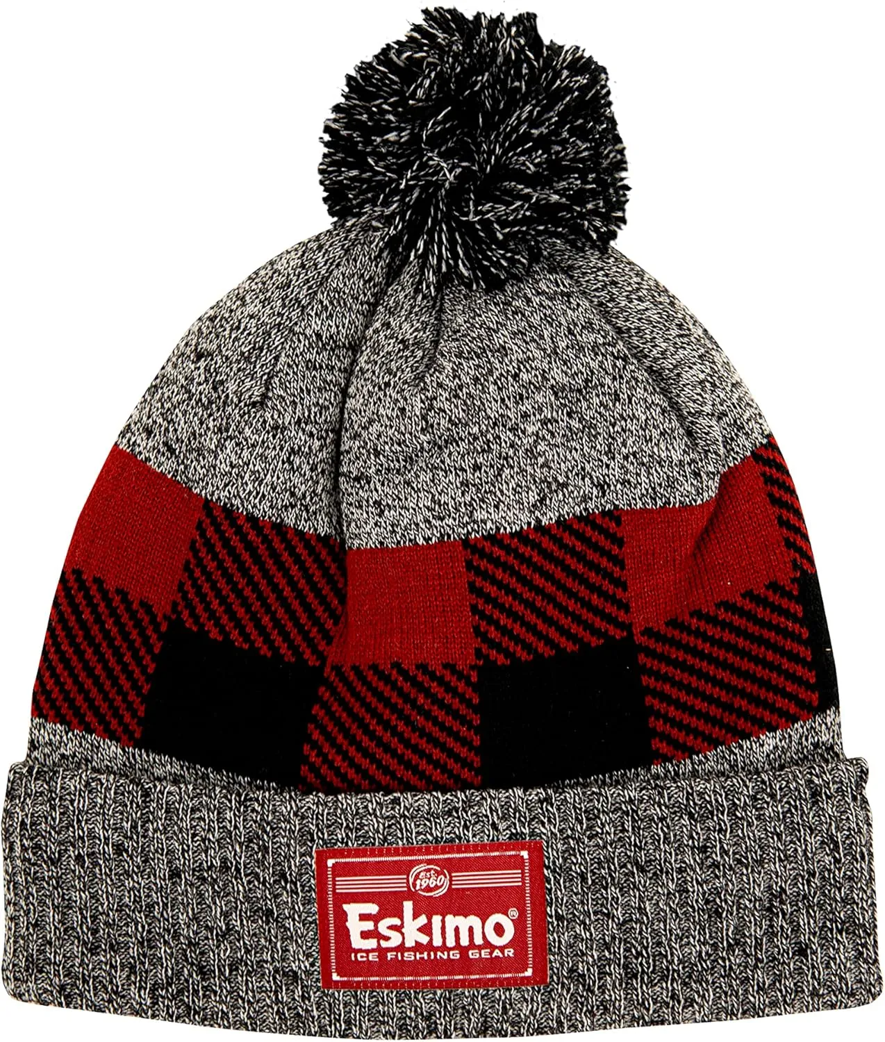Eskimo® 41455 Alpine Knit Hat, Headwear, Unisex, Gray/Plaid