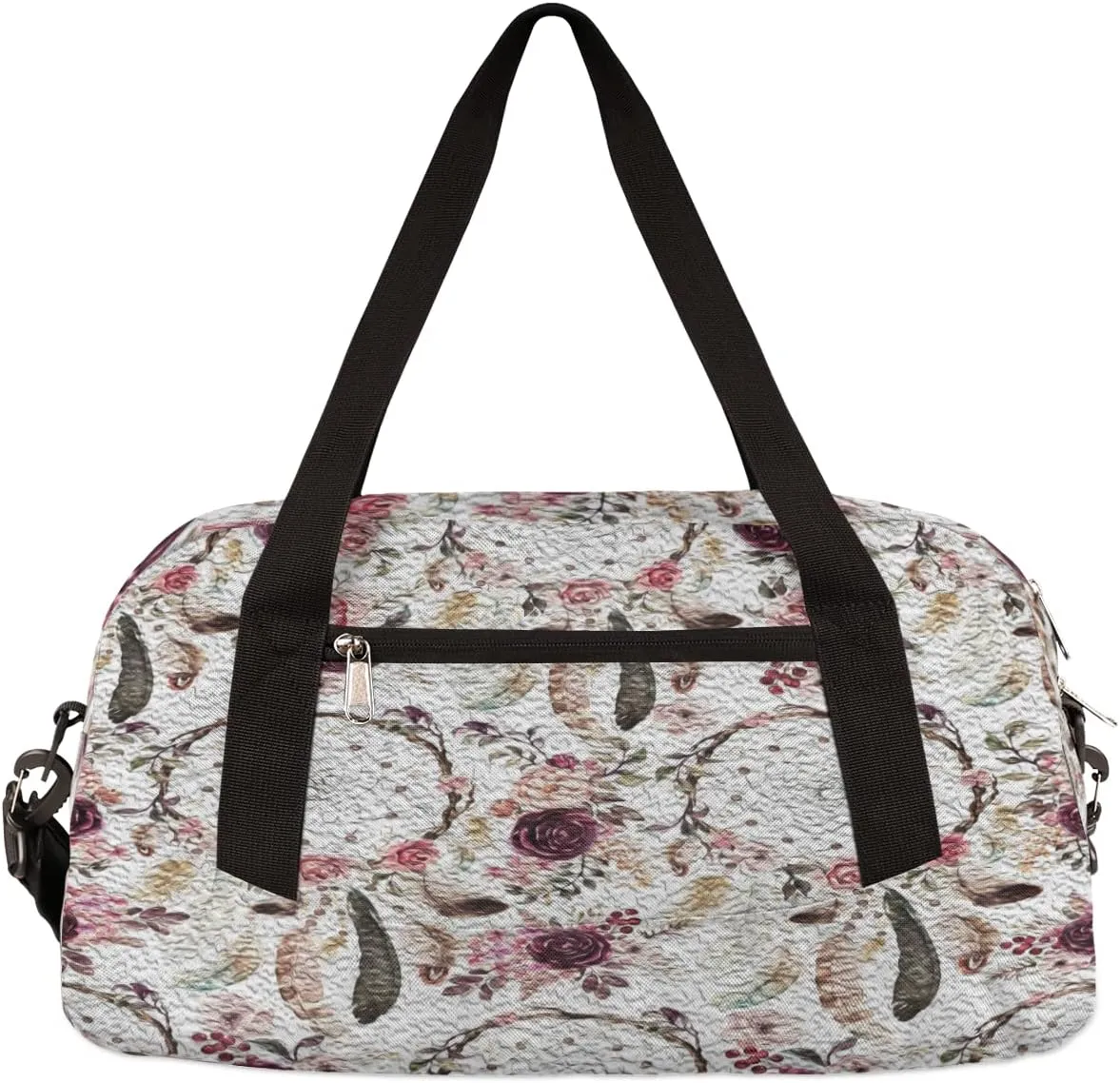 Ethnic Boho Floral Dreamcatchers Kids Duffel Bag for Girls Boys Teens, Flower Oil Painting Dance Bag Overnight Small Duffel Bag Carry On Weekend Sports Gym Travel Bag for School Practice Gymnastics Ballet