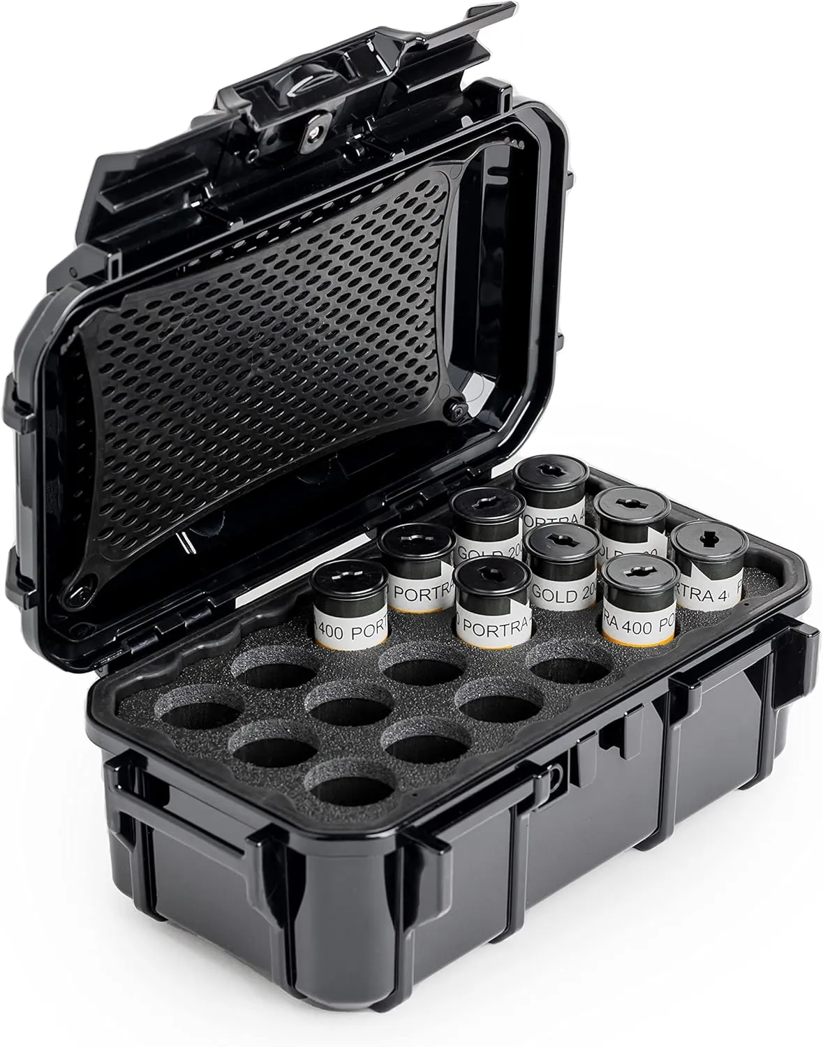 Evergreen 120mm Film Case | Holds 18 Rolls of Medium Format Film | Waterproof, Crushproof, & Freezer Safe (Black)