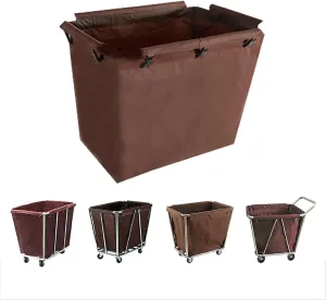 Extra Large Laundry Hamper Liner Replacement Bags - Commercial Laundry Cart Bag Oxford Cloth Metal Iron Hook Machine Washable, Hotel Room Work Trolley Replacement Cloth Bag(B,Plastic Lock)
