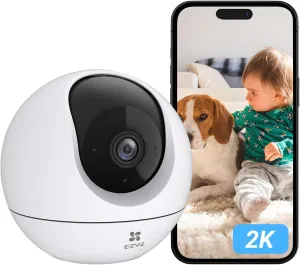 EZVIZ 2K Starlight 360 Indoor Security Camera for Home, Camera Surveillance Interieur, Pet Camera with Phone App, Color Night Vision, Auto Tracking, Human Detection, 2-Way Audio, Alexa, C6c