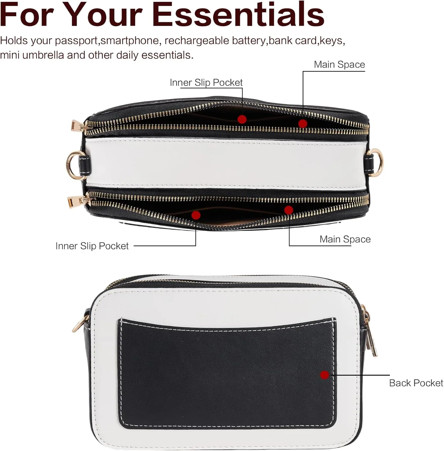 Fancy Forest Trendy Designer Bee Crossbody Bag for Women - PU Leather Camera Shoulder Handbag with Wide Strap
