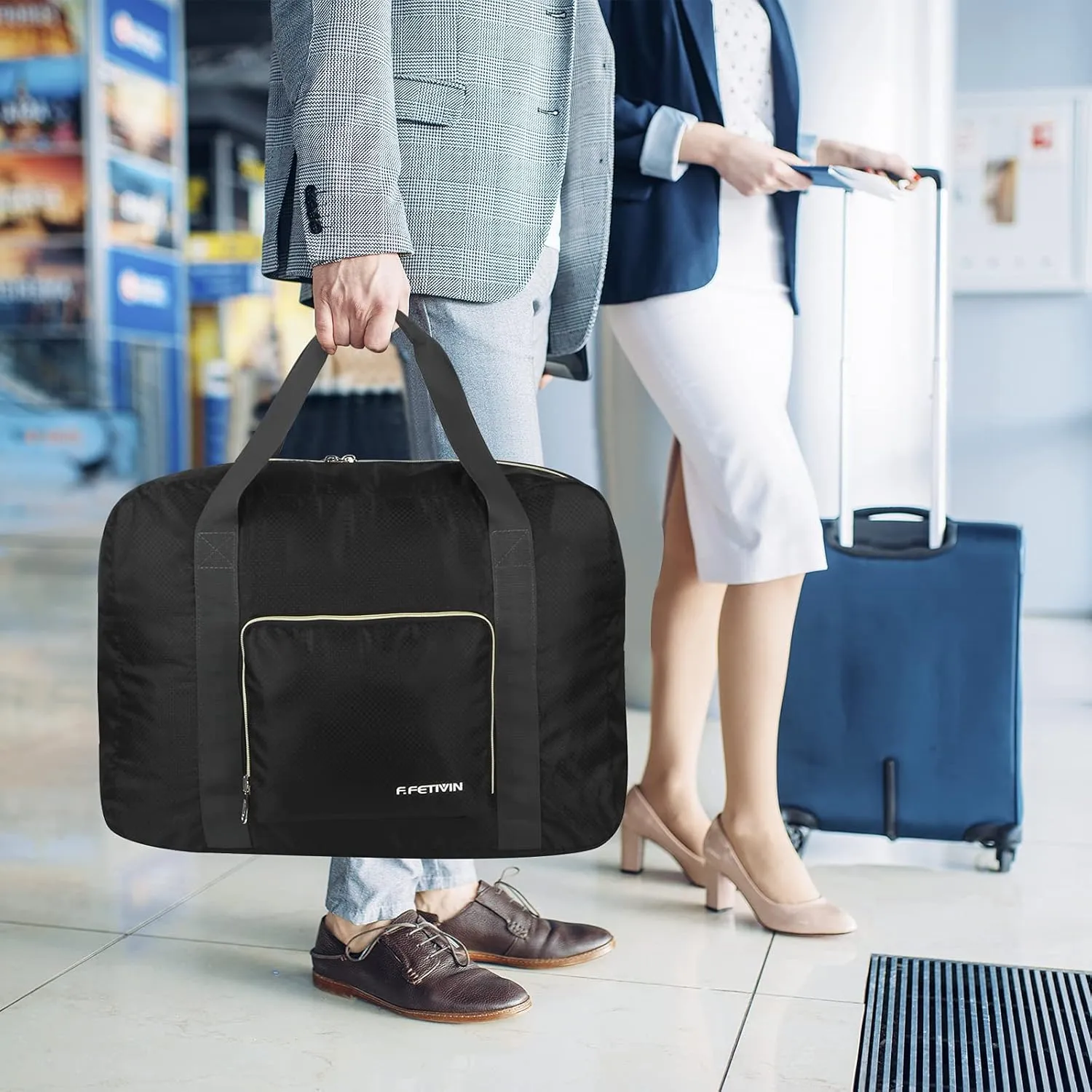 F.FETIVIN Personal item travel bag 18x14x8 for Spirit Airlines Lightweight carry on duffle bag waterproof for Gym,Sports,Vacation
