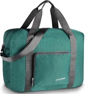F.FETIVIN Personal item travel bag 18x14x8 for Spirit Airlines Lightweight carry on duffle bag waterproof for Gym,Sports,Vacation(Dark Green)
