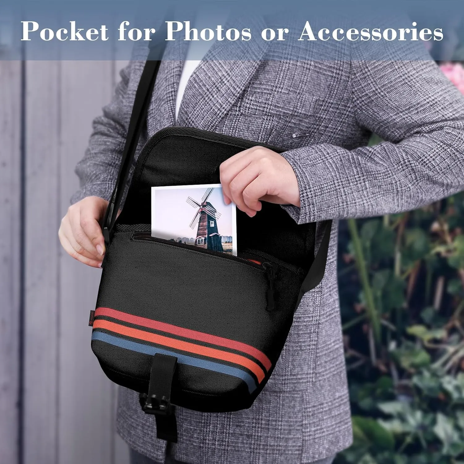 FINTIE Camera Bag Compatible with Polaroid Now  Generation 3rd/2nd/1st I-Type, Polaroid Flip, OneStep 2 VF, I-2 Instant Film Camera Travel Shoulder Case with Adjustable Strap Accessories