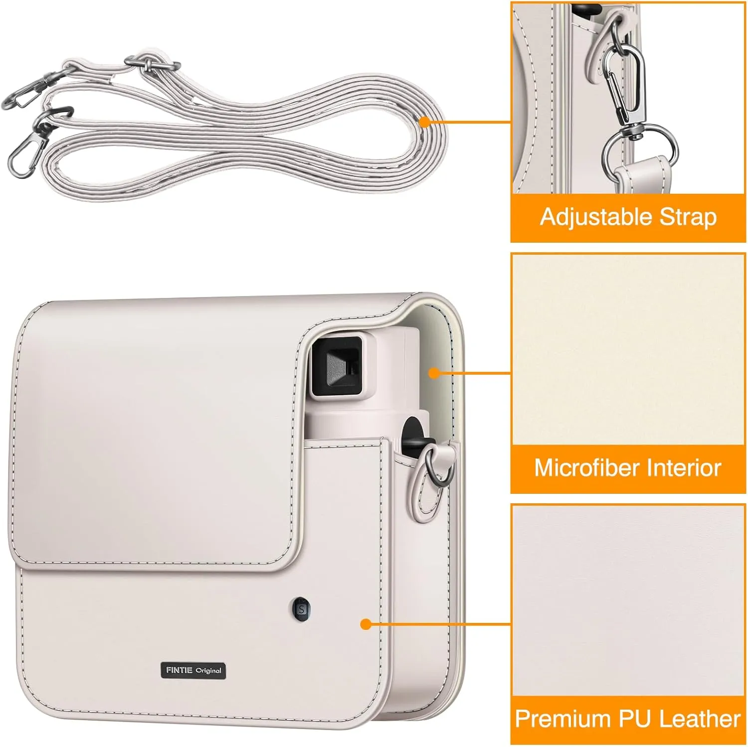 Fintie Protective Case for Fujifilm Instax Square SQ40 / SQ1 Instant Camera - Premium Vegan Leather Bag Cover with Removable Adjustable Strap
