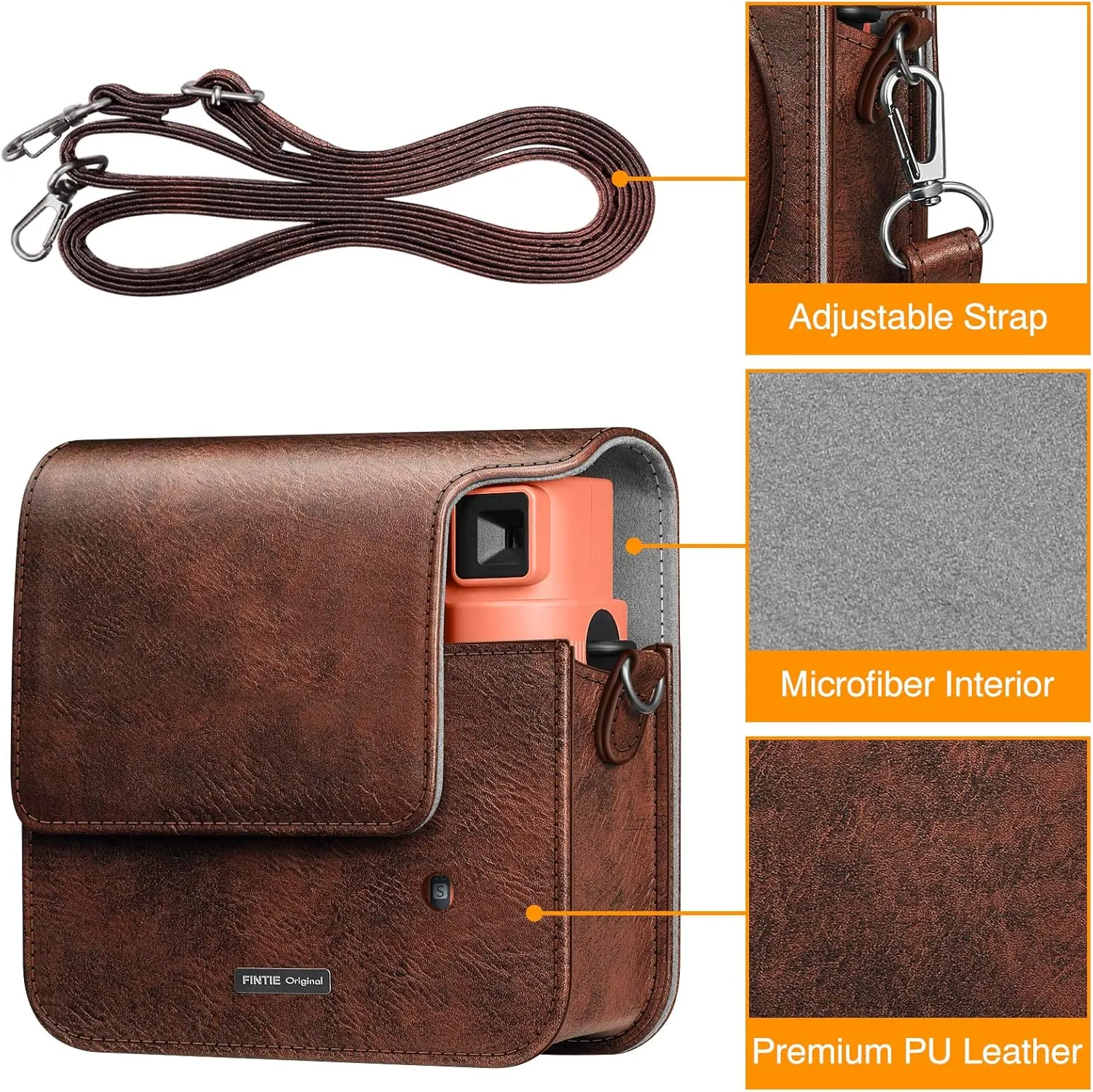 Fintie Protective Case for Fujifilm Instax Square SQ40 / SQ1 Instant Camera - Premium Vegan Leather Bag Cover with Removable Adjustable Strap