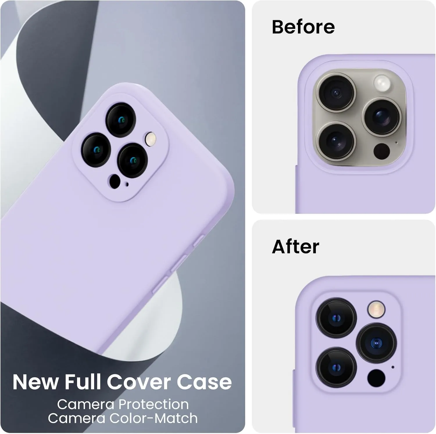 FireNova Designed for iPhone 16 Pro Case, Silicone Upgraded [Camera Protection] Phone Case with [2 Screen Protectors], Soft Anti-Scratch Microfiber Lining Inside, 2024, Clove Purple