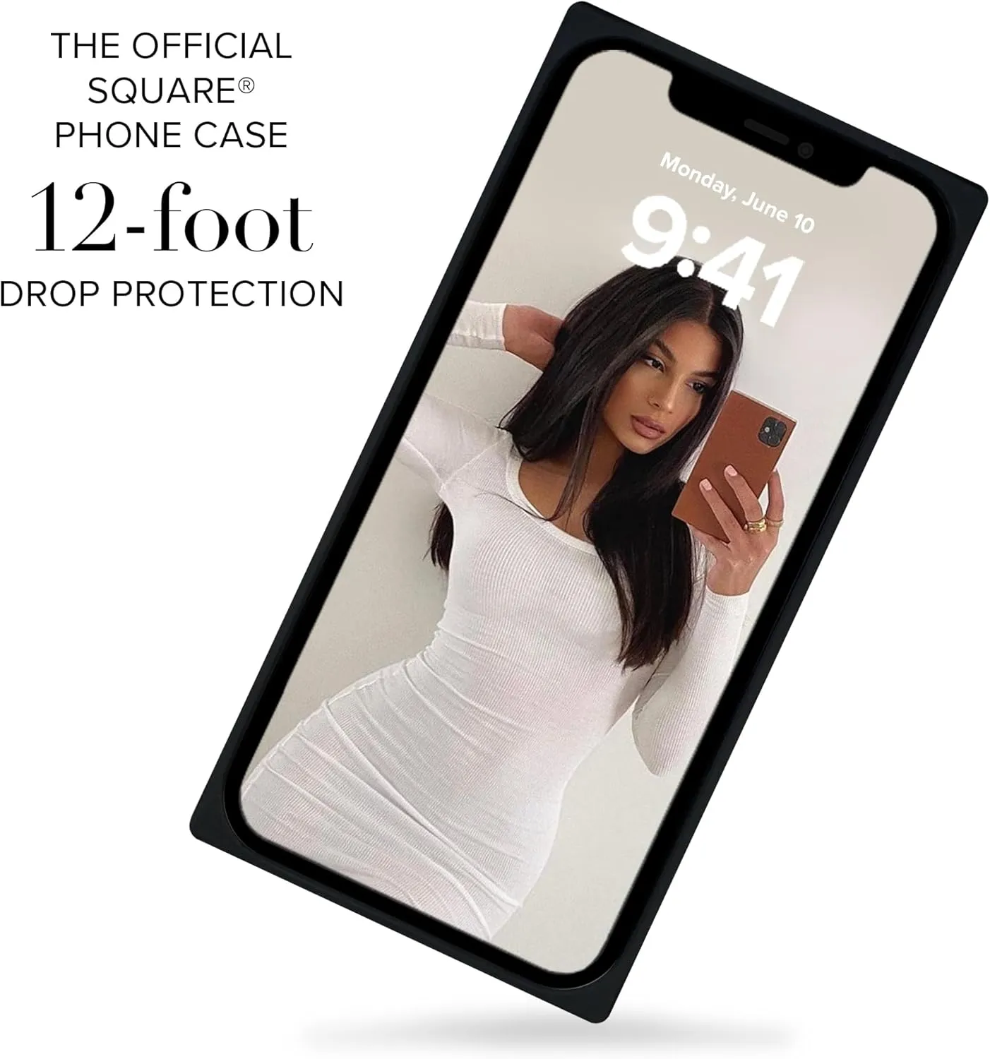 Flaunt Square Protective Case - Compatible with iPhone 13 - Wireless Charging - Stylish Drop Tested Shockproof Phone Case - The Official Square Phone Case (Abalone Shell)